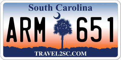 SC license plate ARM651