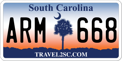SC license plate ARM668