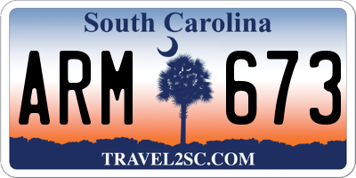 SC license plate ARM673