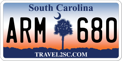 SC license plate ARM680