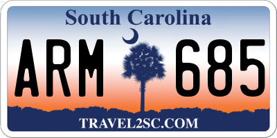 SC license plate ARM685