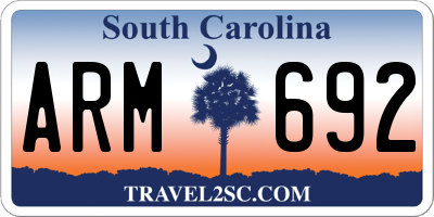 SC license plate ARM692