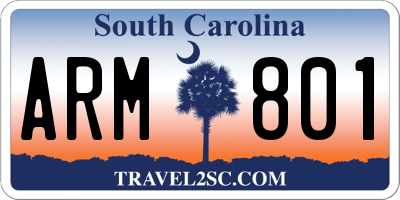 SC license plate ARM801