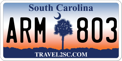 SC license plate ARM803
