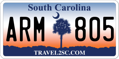 SC license plate ARM805