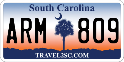 SC license plate ARM809