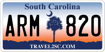 SC license plate ARM820