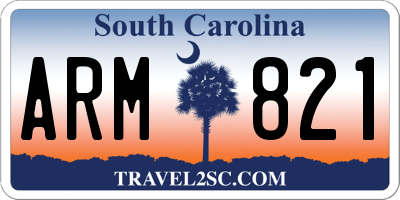 SC license plate ARM821