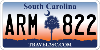 SC license plate ARM822