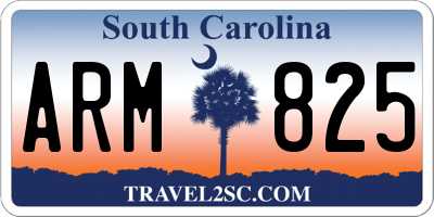 SC license plate ARM825