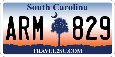 SC license plate ARM829