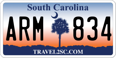 SC license plate ARM834
