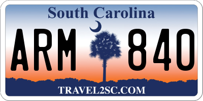 SC license plate ARM840