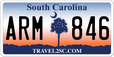 SC license plate ARM846
