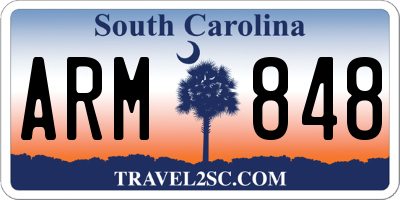 SC license plate ARM848
