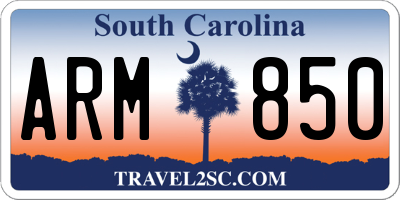 SC license plate ARM850