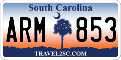 SC license plate ARM853