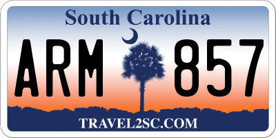 SC license plate ARM857
