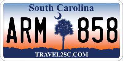 SC license plate ARM858