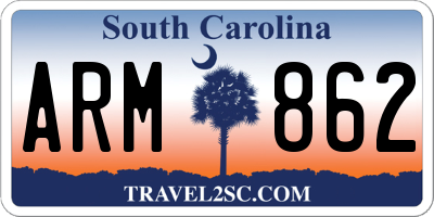 SC license plate ARM862