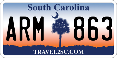 SC license plate ARM863