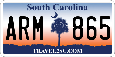 SC license plate ARM865