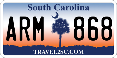 SC license plate ARM868