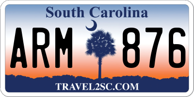 SC license plate ARM876