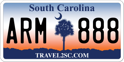 SC license plate ARM888