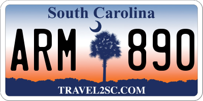 SC license plate ARM890