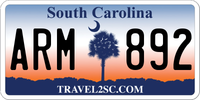 SC license plate ARM892