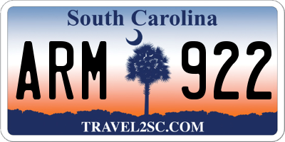 SC license plate ARM922