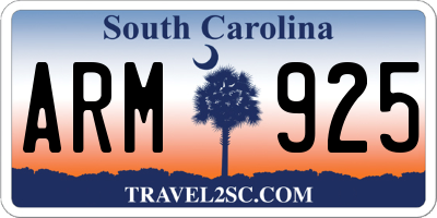 SC license plate ARM925