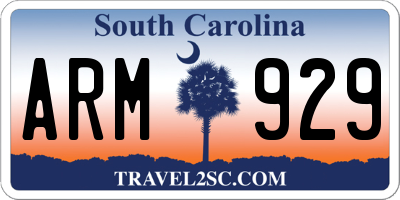 SC license plate ARM929