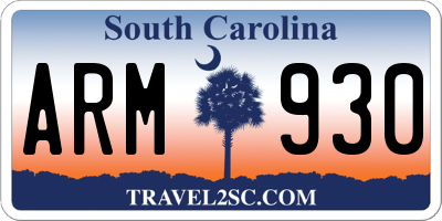 SC license plate ARM930