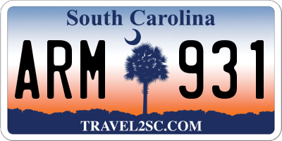 SC license plate ARM931