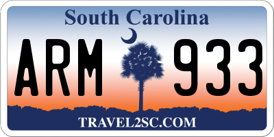 SC license plate ARM933