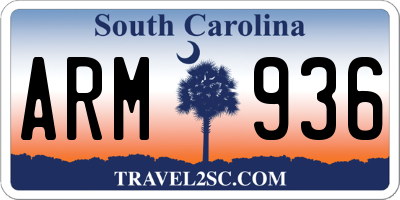 SC license plate ARM936