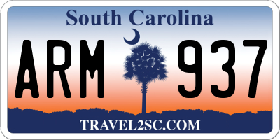 SC license plate ARM937