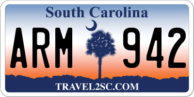 SC license plate ARM942