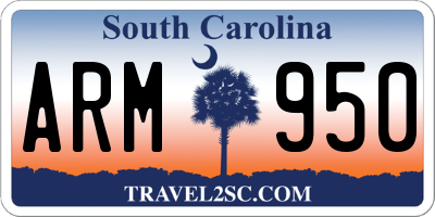 SC license plate ARM950
