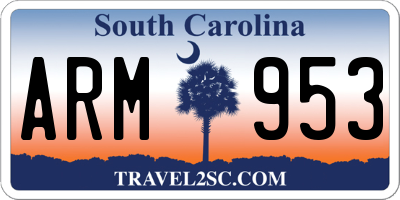 SC license plate ARM953