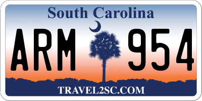 SC license plate ARM954
