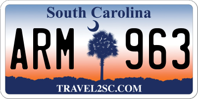 SC license plate ARM963