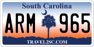 SC license plate ARM965