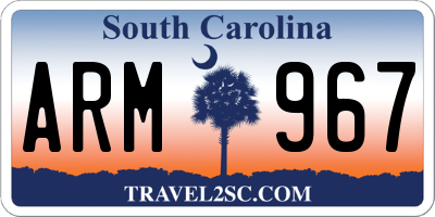 SC license plate ARM967