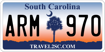 SC license plate ARM970
