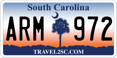 SC license plate ARM972