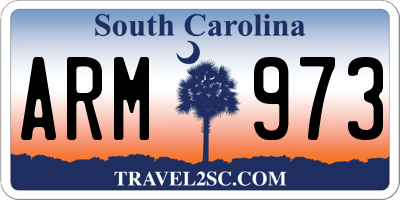 SC license plate ARM973