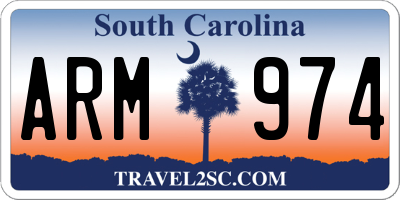 SC license plate ARM974